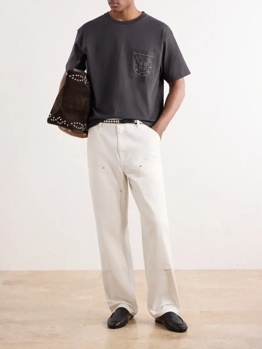 BODE Studded Cotton-Jersey T-Shirt - Men | Thumbnail 2 BODE Studded Cotton-Jersey T-Shirt - Men | Thumbnail 2