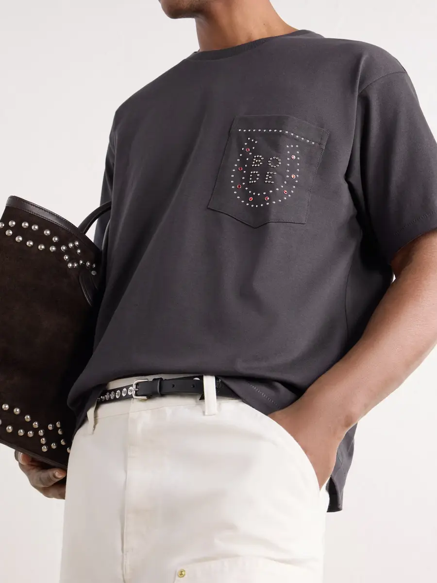 BODE Studded Cotton-Jersey T-Shirt - Men | Thumbnail 5 BODE Studded Cotton-Jersey T-Shirt - Men | Thumbnail 5