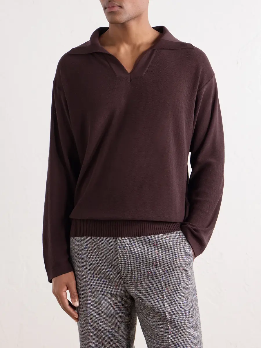 BODE Knitted Cotton-Crepe Polo Shirt - Men | Thumbnail 3 BODE Knitted Cotton-Crepe Polo Shirt - Men | Thumbnail 3