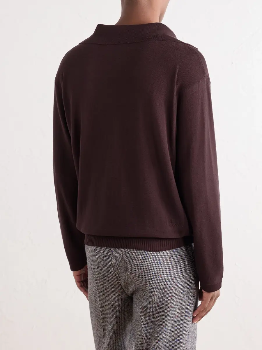 BODE Knitted Cotton-Crepe Polo Shirt - Men | Thumbnail 4 BODE Knitted Cotton-Crepe Polo Shirt - Men | Thumbnail 4