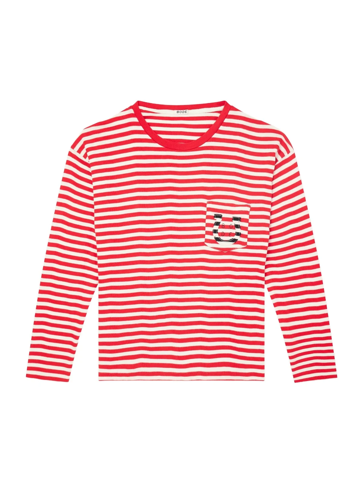 BODE Logo-Embroidered Striped Ribbed Cotton-Jersey T-Shirt - Men
