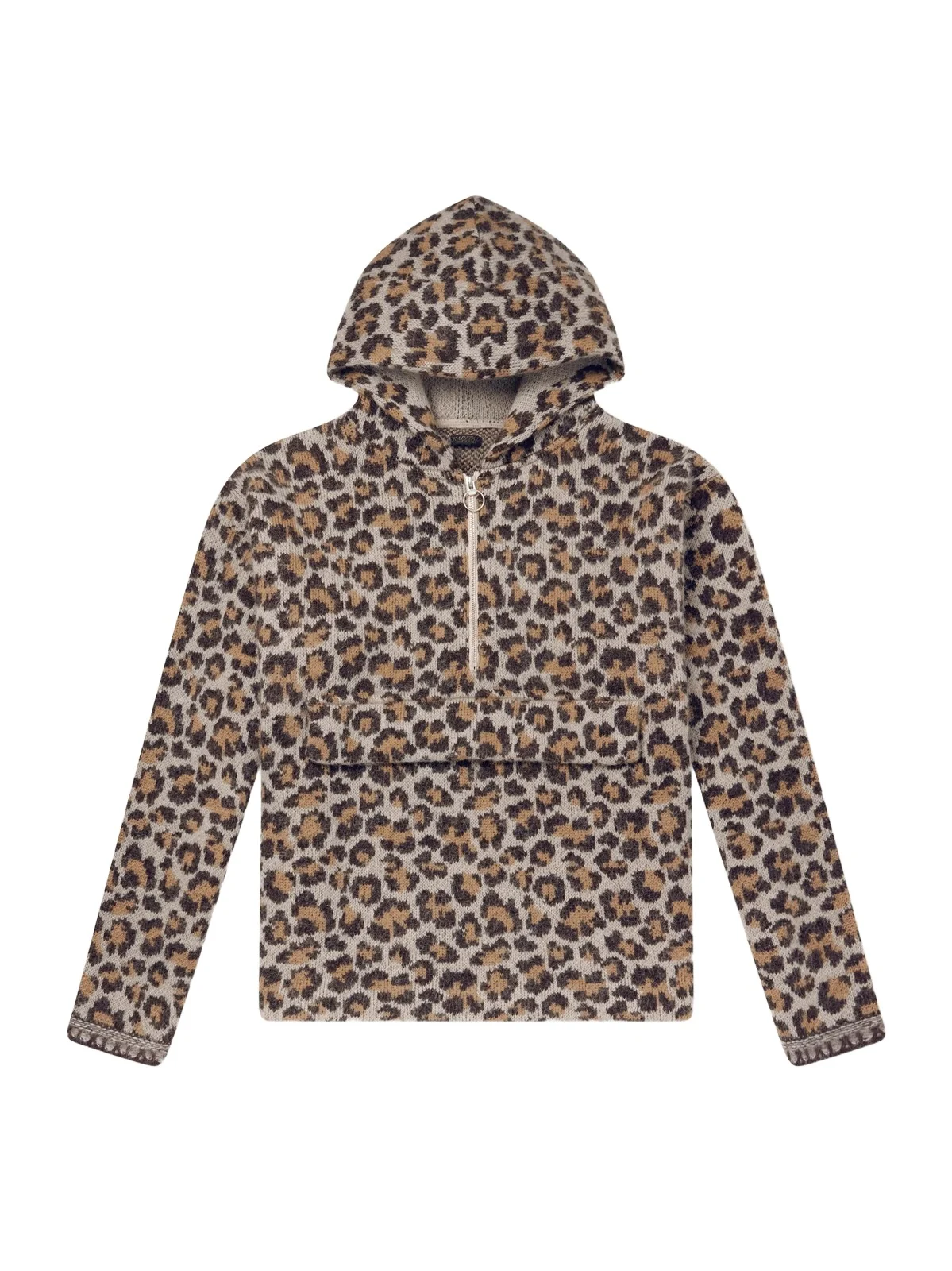 KAPITAL Hooded Leopard-Jacquard Half-Zip Sweater - Men