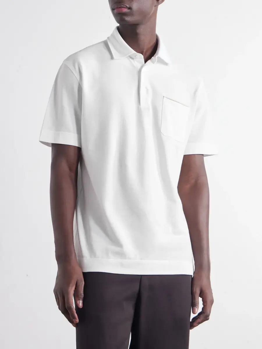 Zegna Leather-Trimmed Cotton-Piqué Polo Shirt - Men | Thumbnail 3 Zegna Leather-Trimmed Cotton-Piqué Polo Shirt - Men | Thumbnail 3