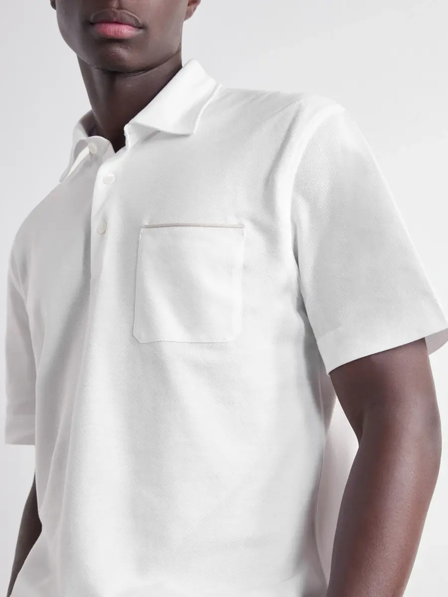 Zegna Leather-Trimmed Cotton-Piqué Polo Shirt - Men | Thumbnail 5 Zegna Leather-Trimmed Cotton-Piqué Polo Shirt - Men | Thumbnail 5