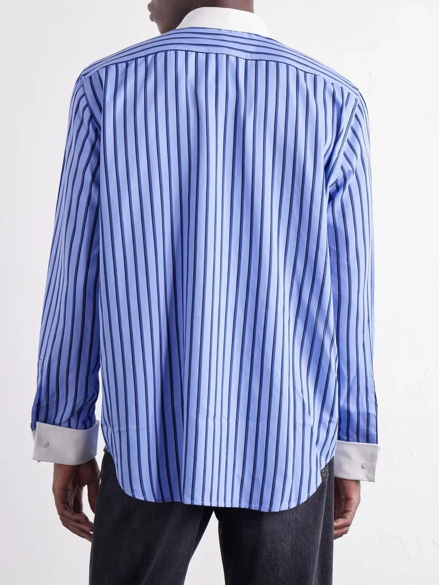 Acne Studios Logo-Embroidered Striped Poplin Shirt - Men | Thumbnail 4 Acne Studios Logo-Embroidered Striped Poplin Shirt - Men | Thumbnail 4