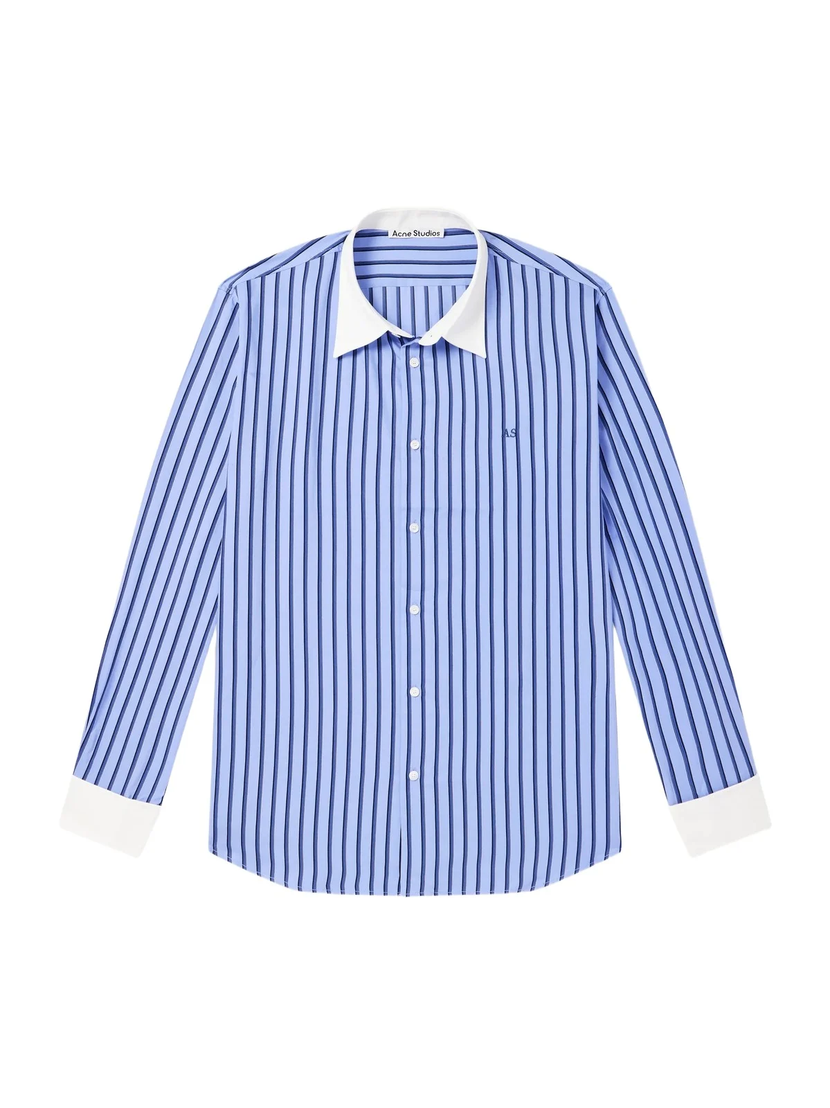 Acne Studios Logo-Embroidered Striped Poplin Shirt - Men