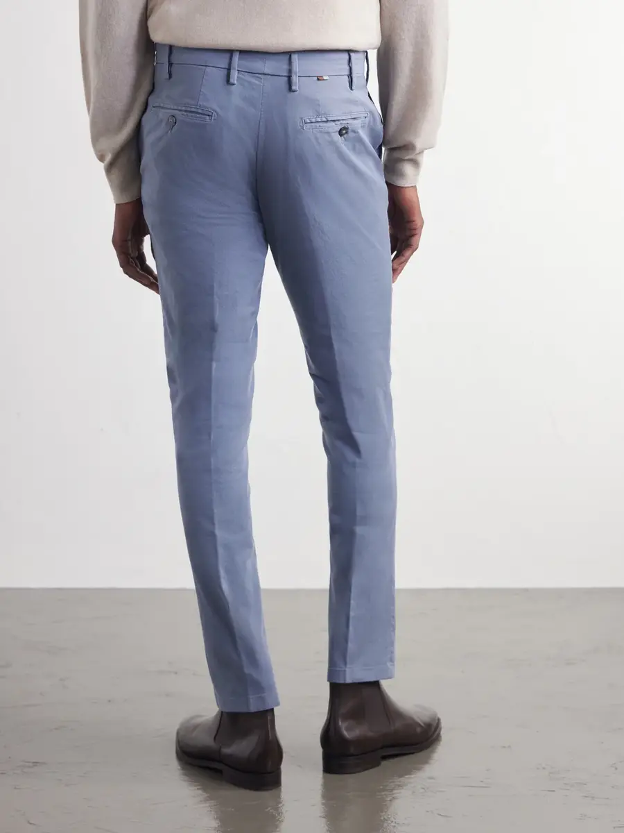 Canali Straight-Leg Stretch-Cotton Twill Trousers - Men | Thumbnail 4