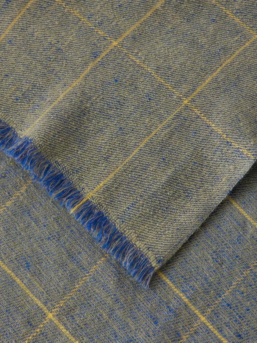 Anderson & Sheppard Frayed Checked Cashmere-Twill Pocket Square - Men | Thumbnail 3 Anderson & Sheppard Frayed Checked Cashmere-Twill Pocket Square - Men | Thumbnail 3
