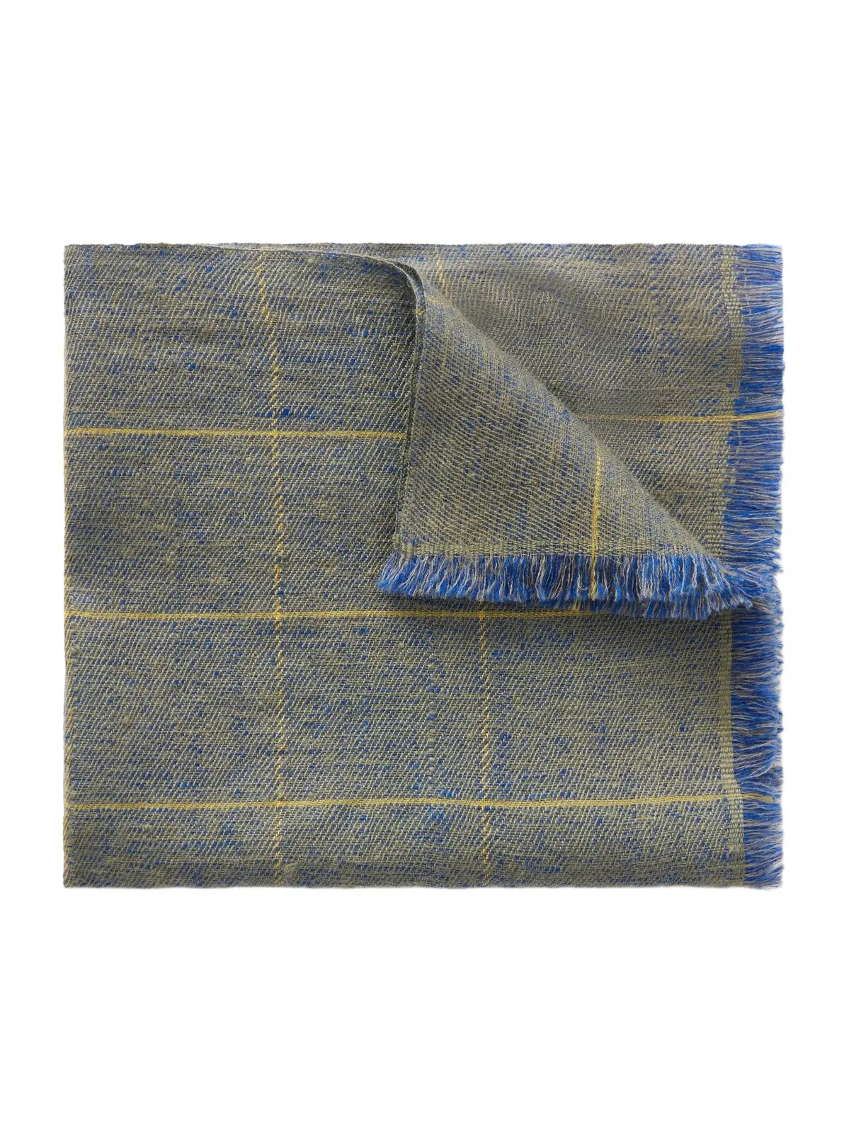 Frayed Checked Cashmere-Twill Pocket Square - Men