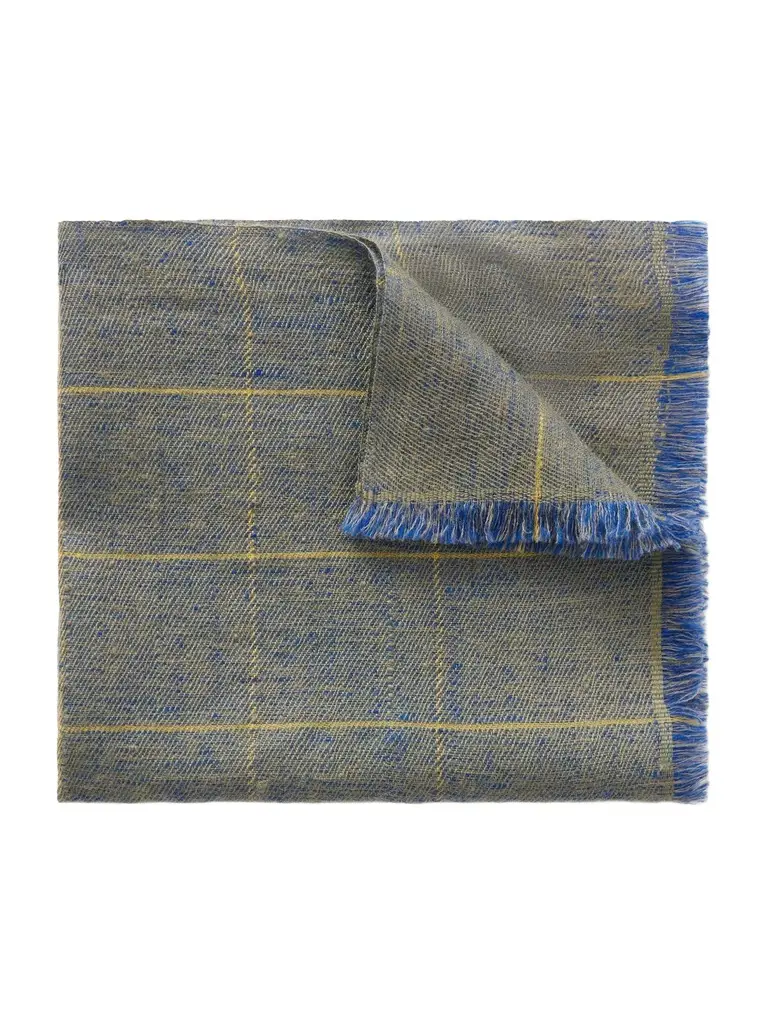 Anderson & Sheppard Frayed Checked Cashmere-Twill Pocket Square - Men