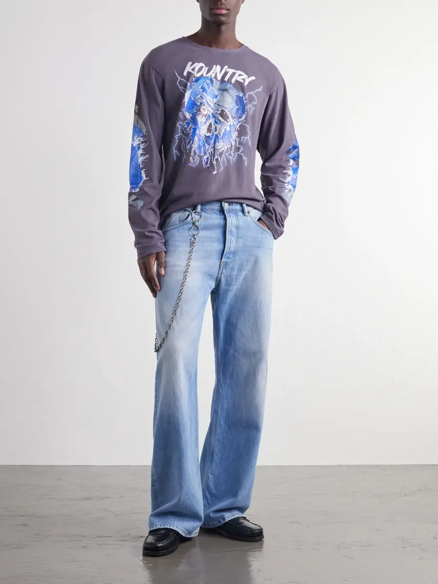 KAPITAL Printed Cotton-Jersey T-Shirt - Men | Thumbnail 2