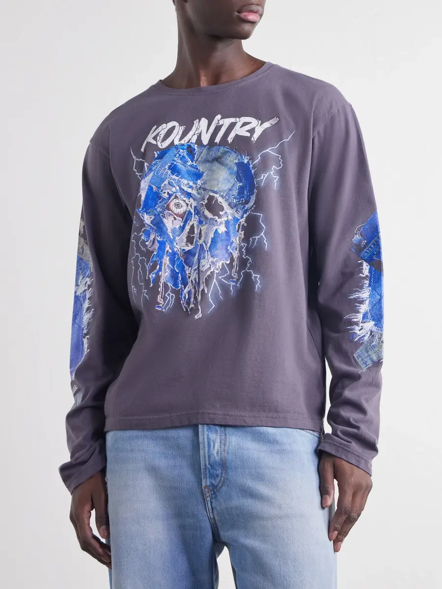 KAPITAL Printed Cotton-Jersey T-Shirt - Men | Thumbnail 3