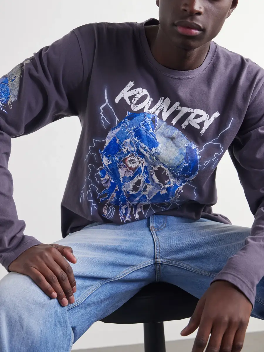 KAPITAL Printed Cotton-Jersey T-Shirt - Men | Thumbnail 5