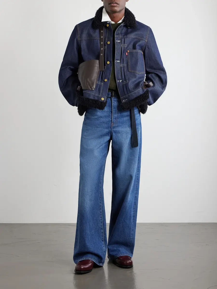 Sacai Levi's Plush-Trimmed Denim Jacket - Men | Thumbnail 2