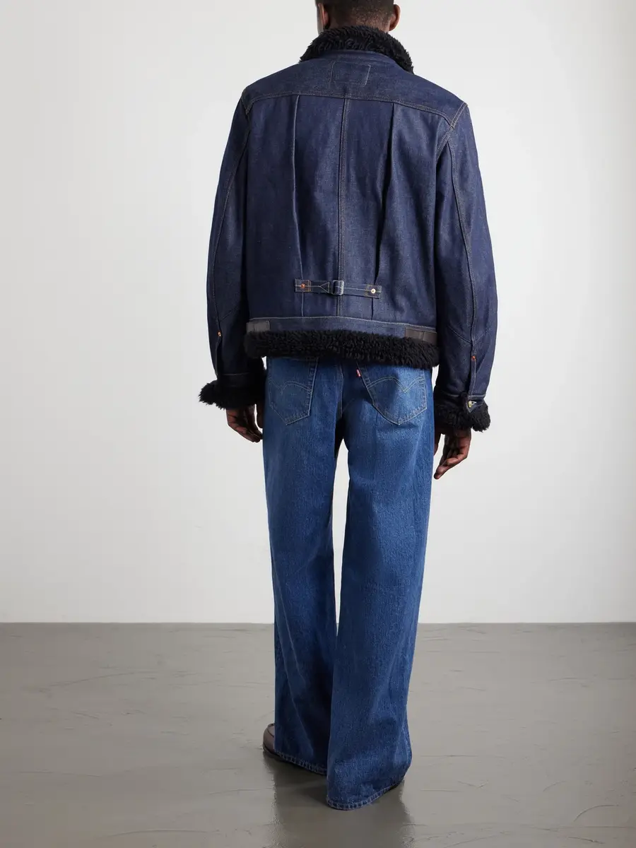 Sacai Levi's Plush-Trimmed Denim Jacket - Men | Thumbnail 4