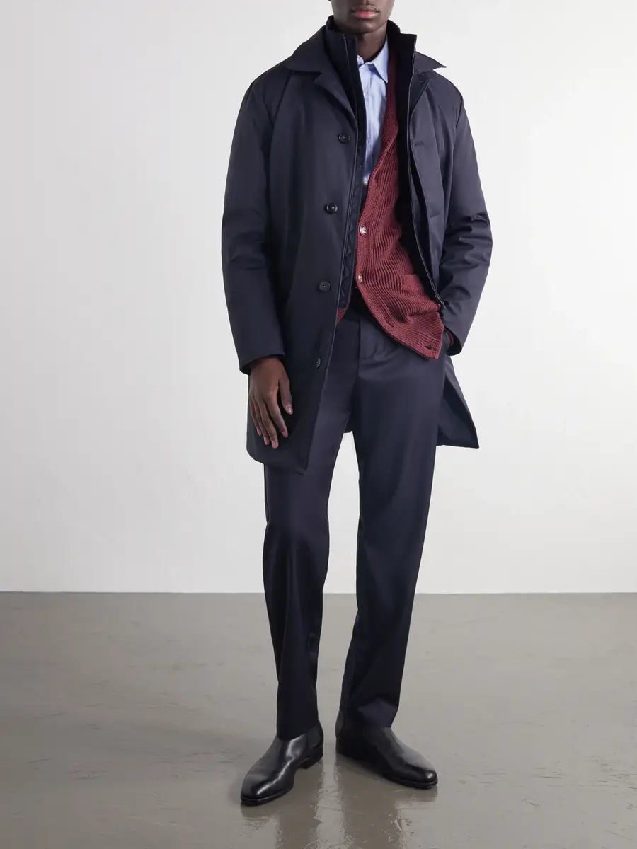 Canali Wool-Trimmed Gabardine Hybrid Down Coat - Men | Thumbnail 2 Canali Wool-Trimmed Gabardine Hybrid Down Coat - Men | Thumbnail 2