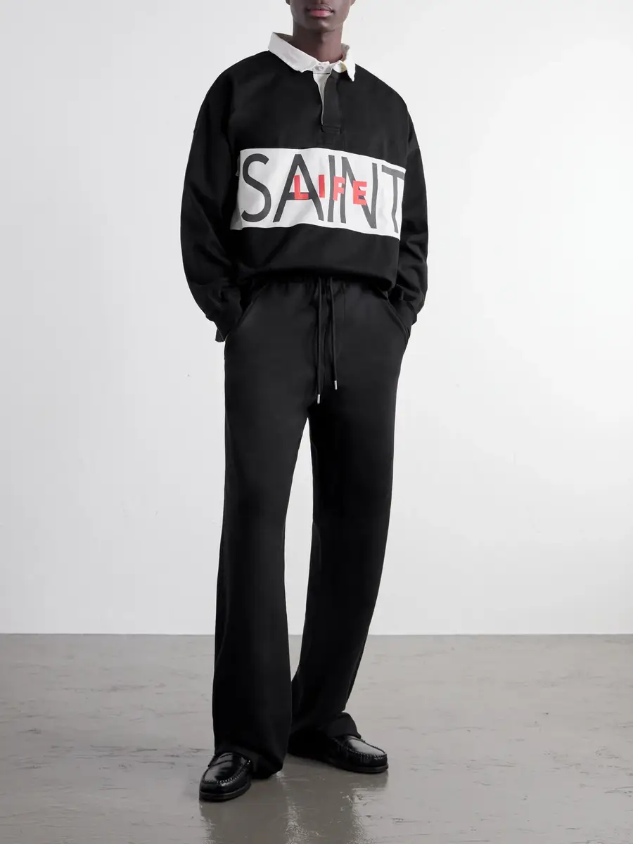 SAINT Mxxxxxx Saint Life Printed Cotton-Jersey Polo Shirt - Men | Thumbnail 2 SAINT Mxxxxxx Saint Life Printed Cotton-Jersey Polo Shirt - Men | Thumbnail 2