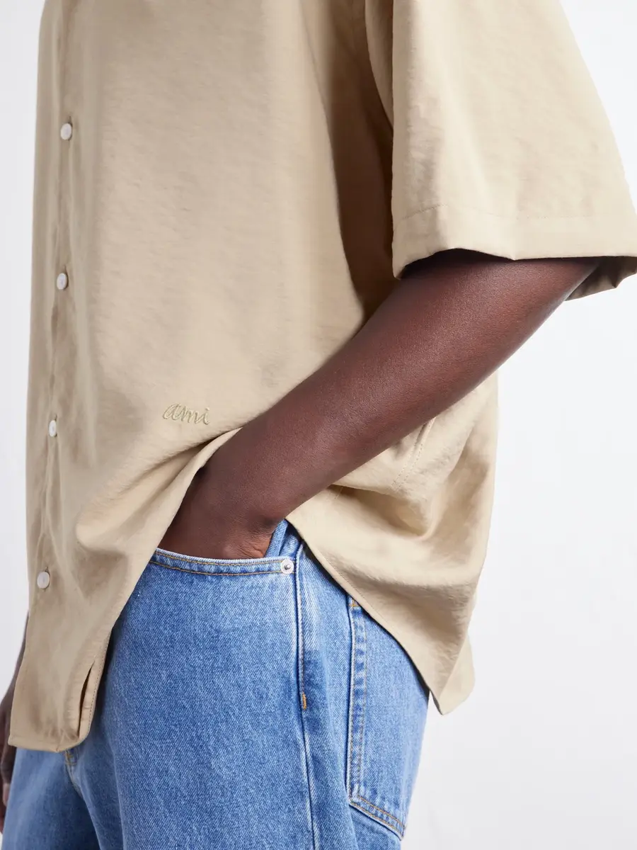 AMI PARIS Logo-Embroidered Twill Shirt - Men | Thumbnail 5 AMI PARIS Logo-Embroidered Twill Shirt - Men | Thumbnail 5