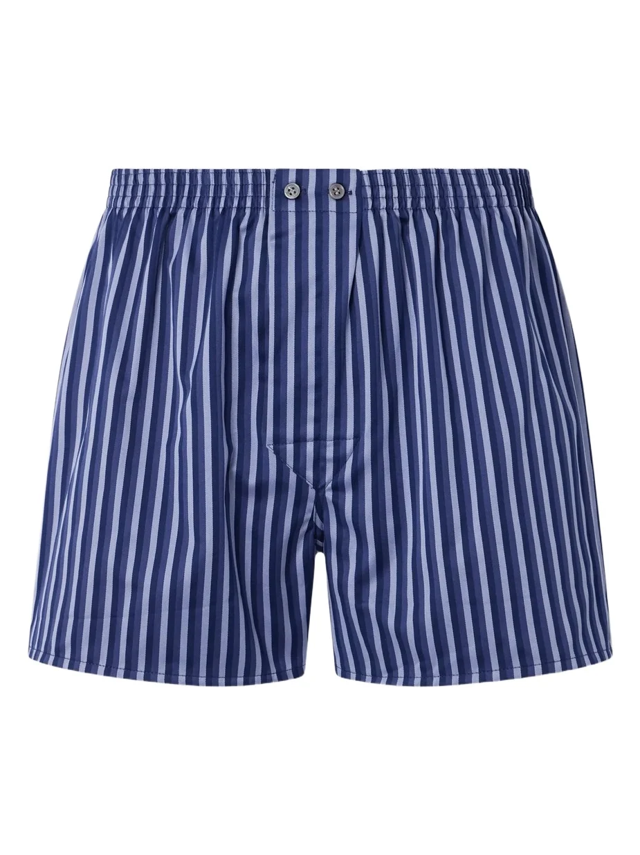 Derek Rose Wellington 62 Striped Cotton-Poplin Boxer Briefs - Men