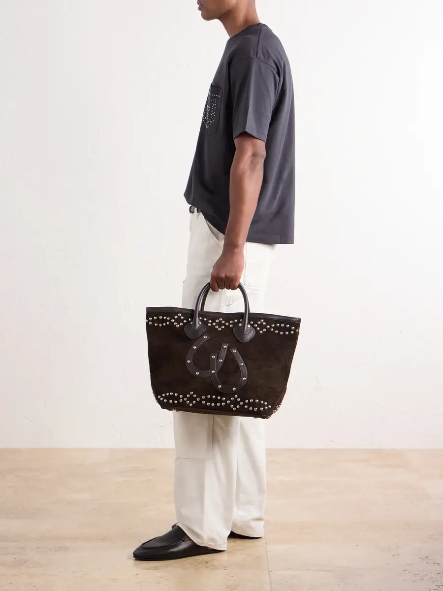 BODE Studded Leather-Trimmed Suede Tote Bag - Men | Thumbnail 3 BODE Studded Leather-Trimmed Suede Tote Bag - Men | Thumbnail 3