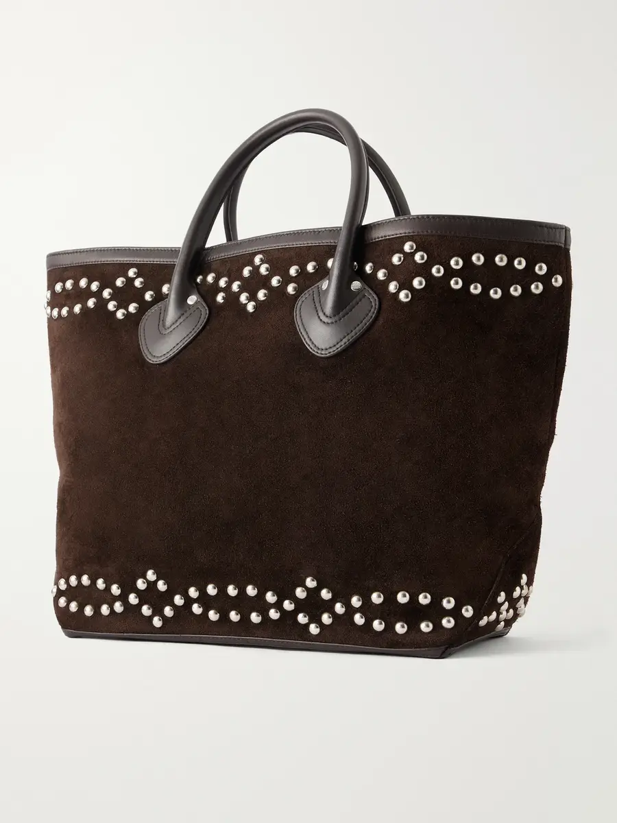 BODE Studded Leather-Trimmed Suede Tote Bag - Men | Thumbnail 4 BODE Studded Leather-Trimmed Suede Tote Bag - Men | Thumbnail 4