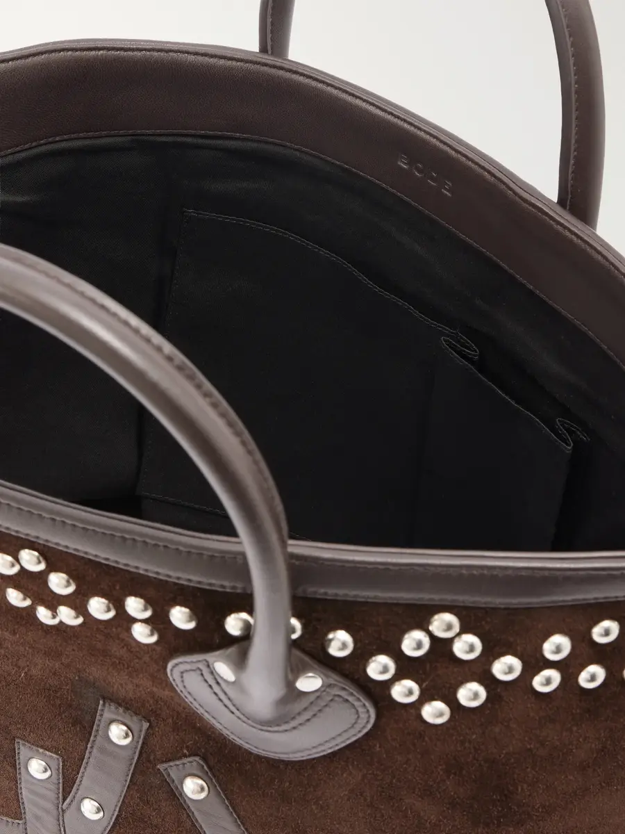 BODE Studded Leather-Trimmed Suede Tote Bag - Men | Thumbnail 6 BODE Studded Leather-Trimmed Suede Tote Bag - Men | Thumbnail 6