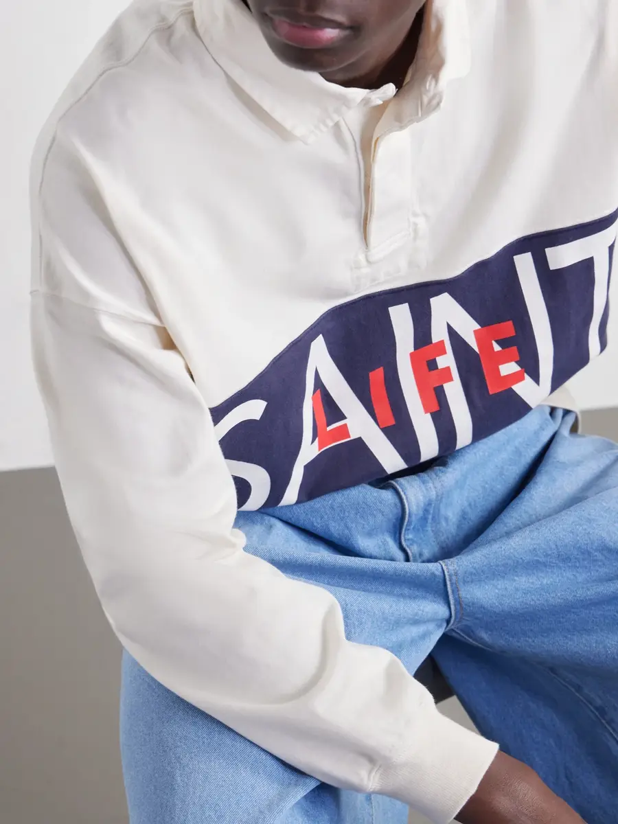 SAINT Mxxxxxx Saint Life Printed Cotton-Jersey Polo Shirt - Men | Thumbnail 5 SAINT Mxxxxxx Saint Life Printed Cotton-Jersey Polo Shirt - Men | Thumbnail 5