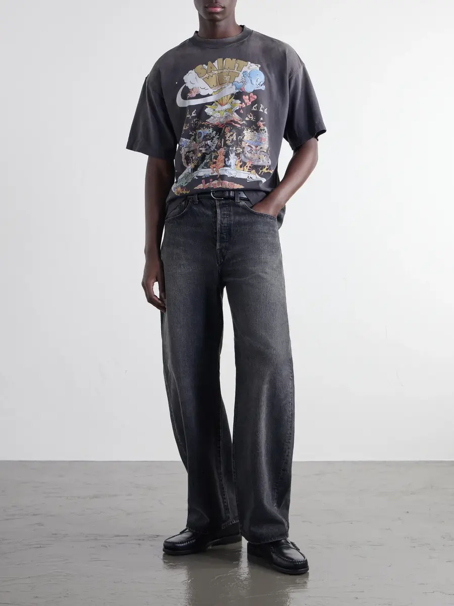 SAINT Mxxxxxx Living Printed Distressed Cotton-Jersey T-Shirt - Men | Thumbnail 2 SAINT Mxxxxxx Living Printed Distressed Cotton-Jersey T-Shirt - Men | Thumbnail 2
