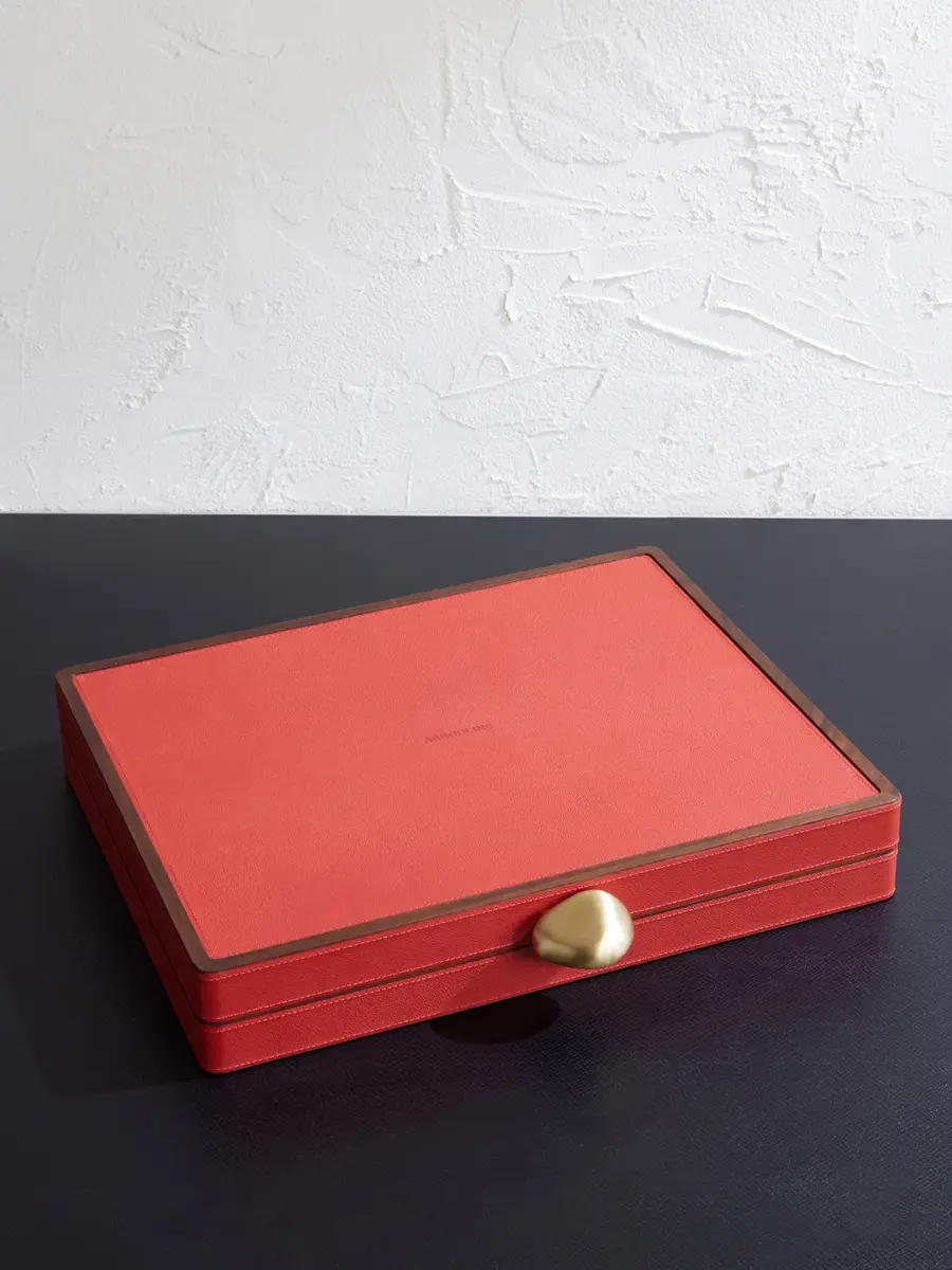 ASSOULINE Pebble-Grain Leather, Brass and Wood Backgammon Set - Men | Thumbnail 3