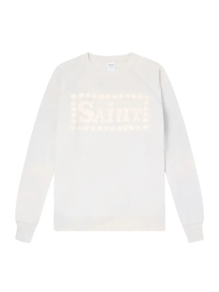 SAINT Mxxxxxx Saint Printed Distressed Cotton-Jersey Sweatshirt - Men