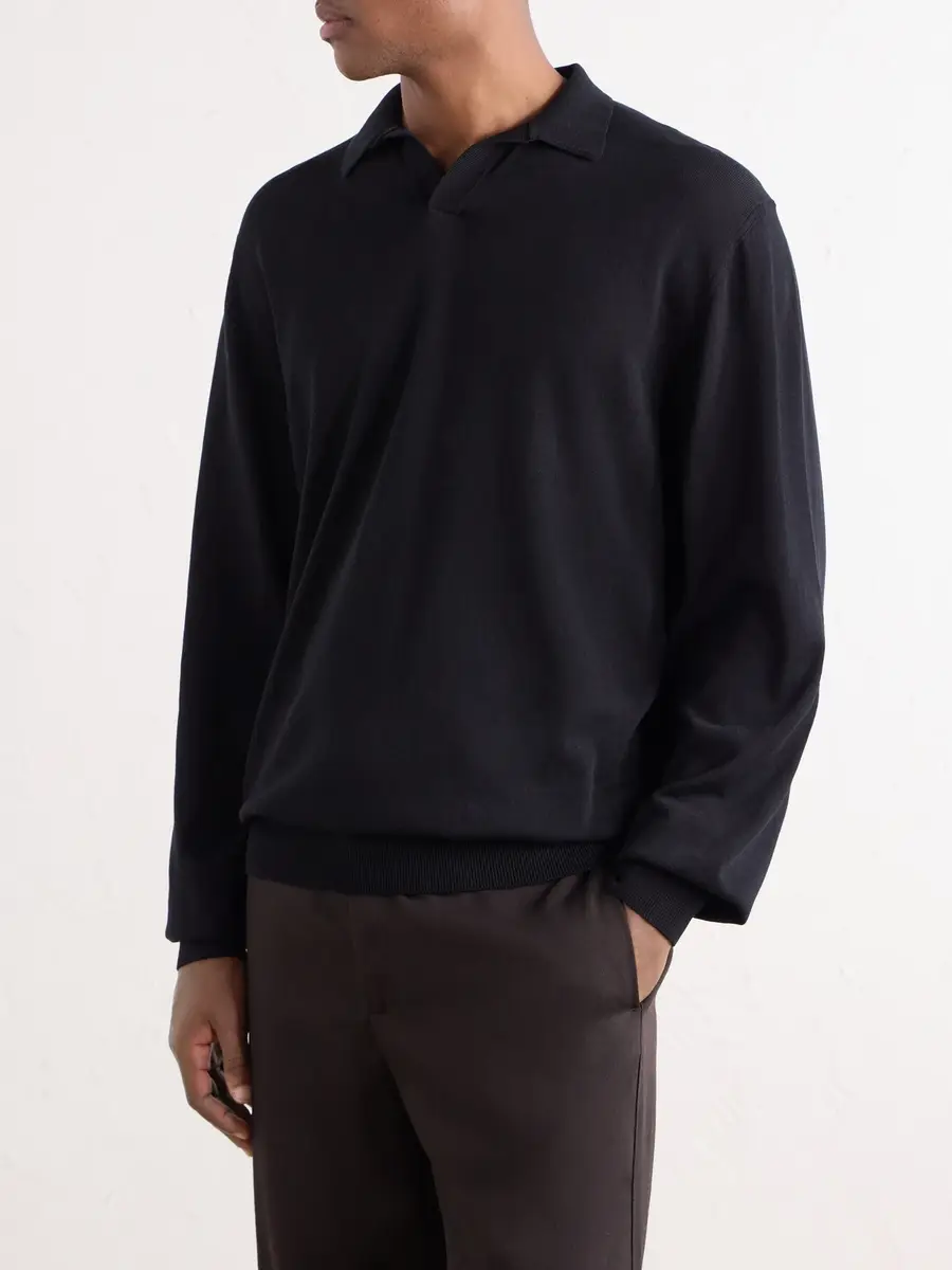 Rubinacci Sea Island Cotton Polo Shirt - Men | Thumbnail 3 Rubinacci Sea Island Cotton Polo Shirt - Men | Thumbnail 3
