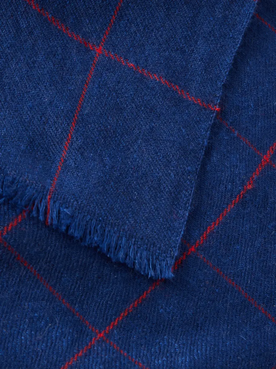 Anderson & Sheppard Frayed Checked Cashmere-Twill Pocket Square - Men | Thumbnail 3 Anderson & Sheppard Frayed Checked Cashmere-Twill Pocket Square - Men | Thumbnail 3