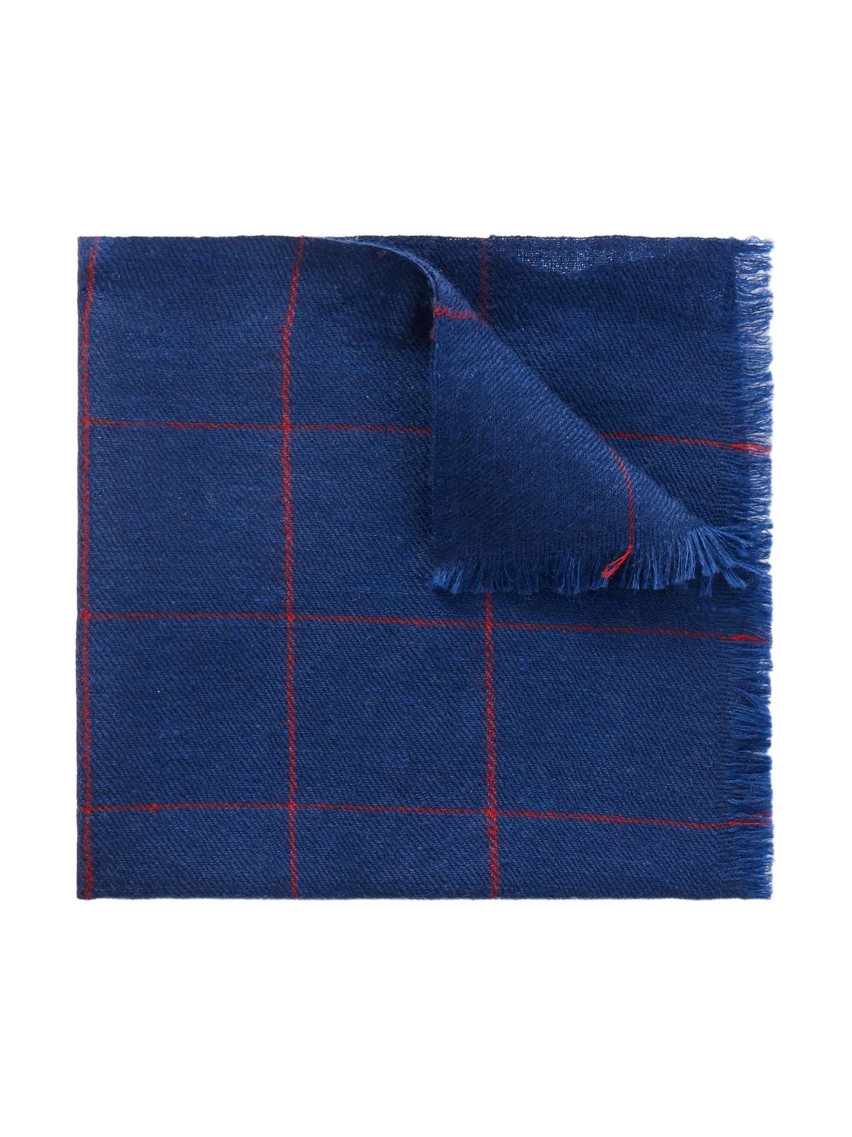 Frayed Checked Cashmere-Twill Pocket Square - Men