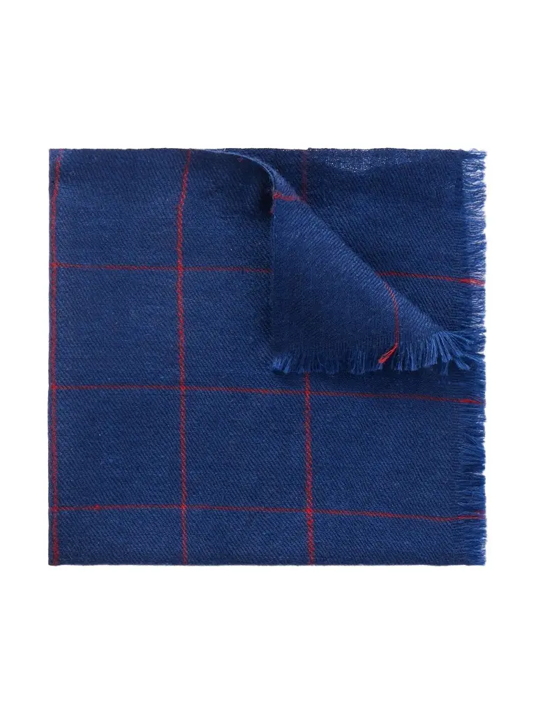 Anderson & Sheppard Frayed Checked Cashmere-Twill Pocket Square - Men