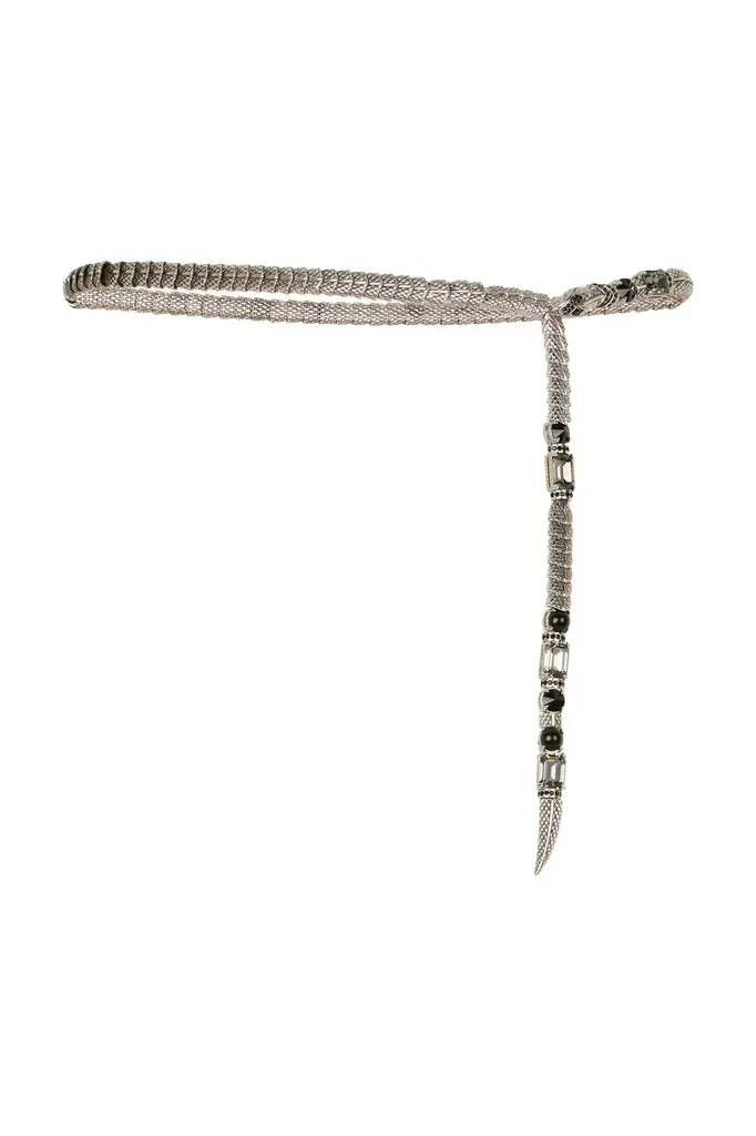 Roberto Cavalli Serpentine Silver Chain Belt