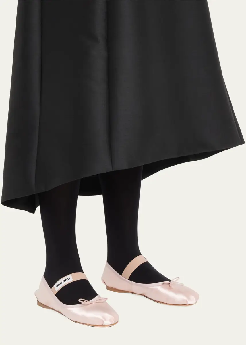 Miu Miu Satin Bow Ballerina Flats | Thumbnail 2 Miu Miu Satin Bow Ballerina Flats | Thumbnail 2