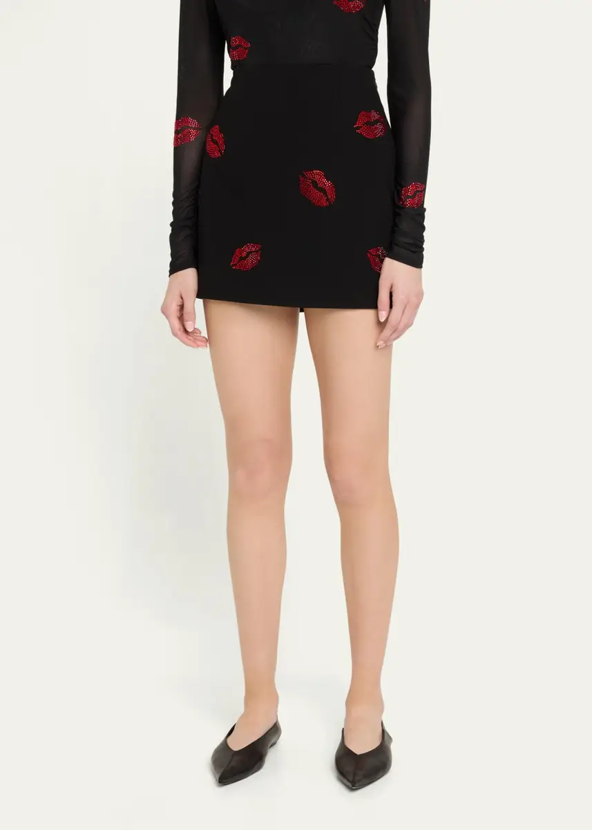 Cinq à Sept Doris Kissing Booth Embroidered Mini Skirt | Thumbnail 4 Cinq à Sept Doris Kissing Booth Embroidered Mini Skirt | Thumbnail 4