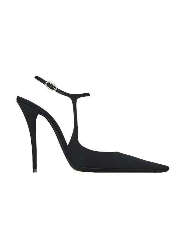 Saint Laurent 110mm Manon Silk Ankle-Strap Pumps