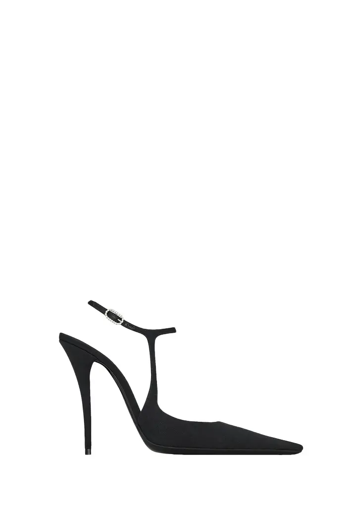 Saint Laurent 110mm Manon Silk Ankle-Strap Pumps | Thumbnail 1 Saint Laurent 110mm Manon Silk Ankle-Strap Pumps | Thumbnail 1
