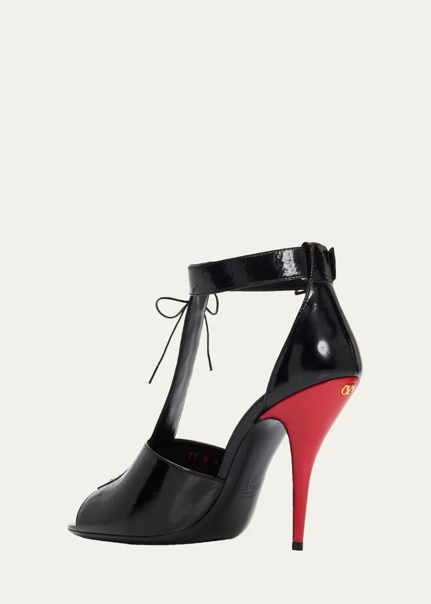 Valentino Garavani 105mm Patent Leather Bustier T-Strap Sandals | Thumbnail 4