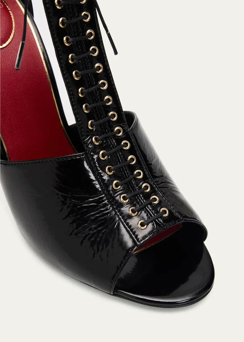 Valentino Garavani 105mm Patent Leather Bustier T-Strap Sandals | Thumbnail 5
