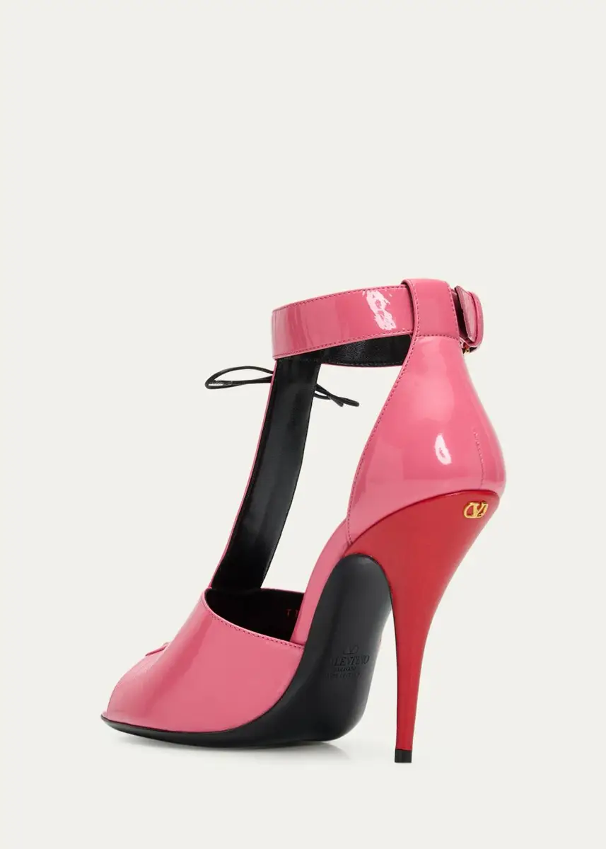 Valentino Garavani 105mm Patent Leather Bustier T-Strap Sandals | Thumbnail 6