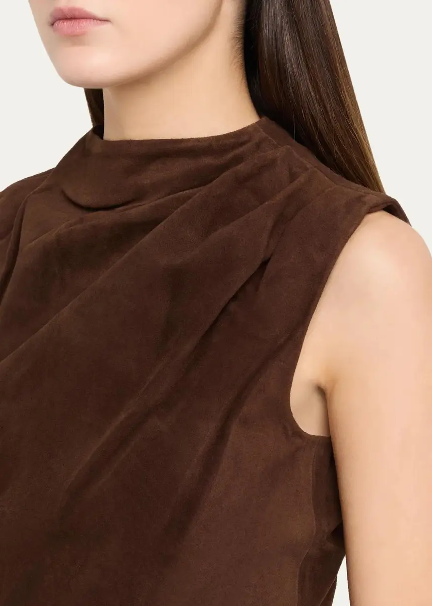 Aexae Mock-Neck Sleeveless Suede Top | Thumbnail 5 Aexae Mock-Neck Sleeveless Suede Top | Thumbnail 5