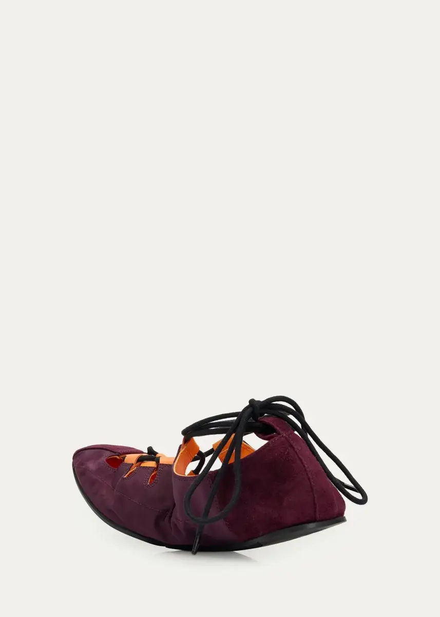Alaïa Nylon Lace-Up Ballerina Flats | Thumbnail 6 Alaïa Nylon Lace-Up Ballerina Flats | Thumbnail 6