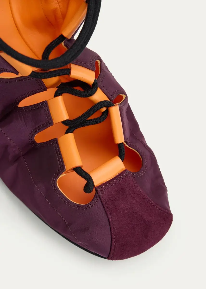 Alaïa Nylon Lace-Up Ballerina Flats | Thumbnail 7 Alaïa Nylon Lace-Up Ballerina Flats | Thumbnail 7