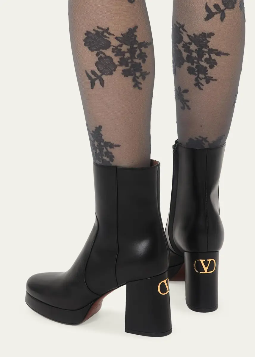 Valentino Garavani 90mm Fawcette Platform Leather Ankle Boots | Thumbnail 2