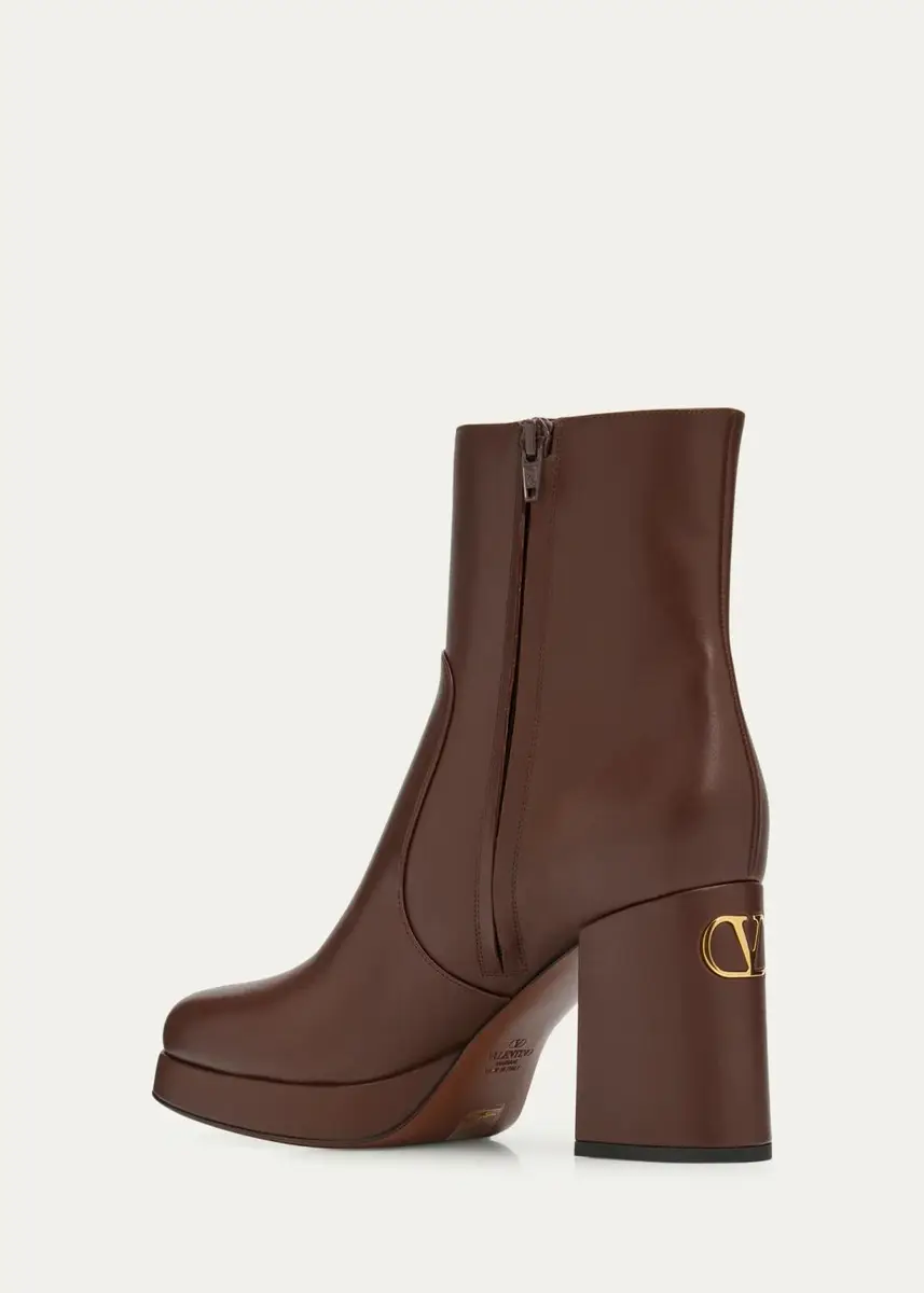 Valentino Garavani 90mm Fawcette Platform Leather Ankle Boots | Thumbnail 5