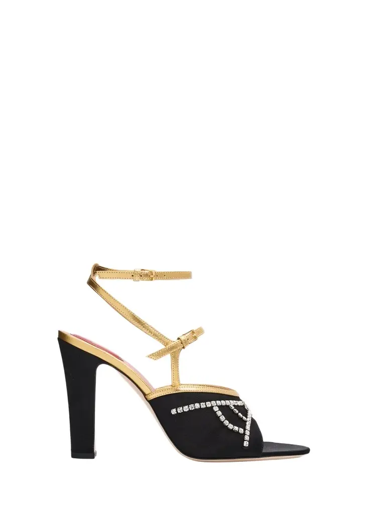 100mm VLogo Embellished Satin and Metallic Leather Pumps