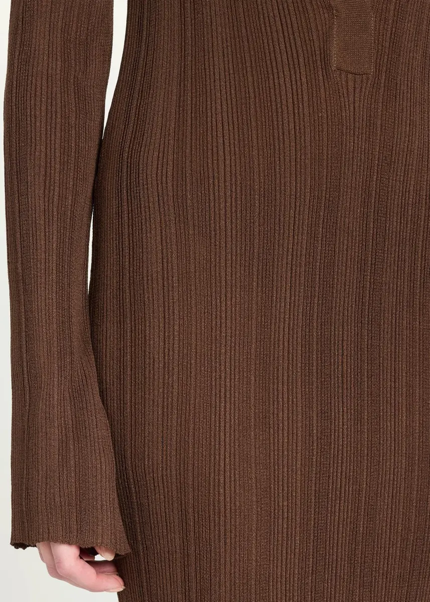 Aexae Rib-Knit Collared Maxi Dress | Thumbnail 5 Aexae Rib-Knit Collared Maxi Dress | Thumbnail 5