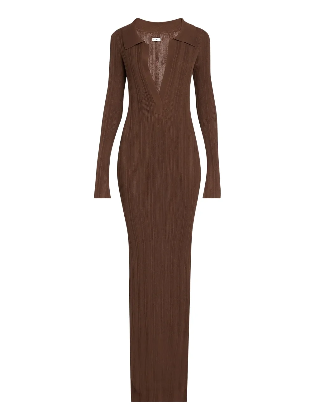 Rib-Knit Collared Maxi Dress Rib-Knit Collared Maxi Dress